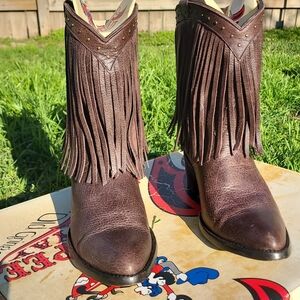 Old Gringo Brown Leather Fringe Ankle Booties
